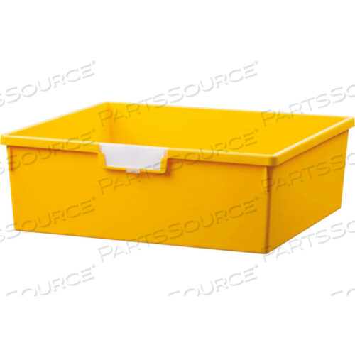 EXTRA WIDE DOUBLE DEPTH STORAGE TOTE TRAY - 16-3/4L X 18-1/2W X 6H YELLOW
