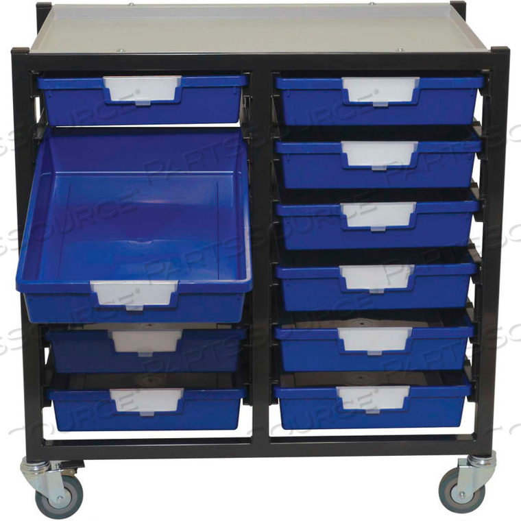 STORSYSTEM METAL TOTE CART - 12 STANDARD WIDTH GREEN TOTES 29-1/2 X 17-7/8 X 29-1/8