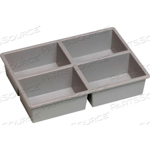 STORTRAY INSERT - 4 DIVISION 7-7/8L X 11-1/4W X 2-3/8H LIGHT GRAY