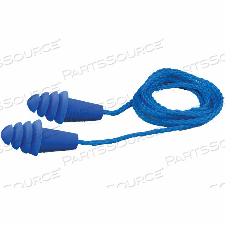 OEM#: WELEP411REUSABLE EARPLUGS, NRR 27, CORDED, BLUE, 100 PAIRS/BOX by Elvex