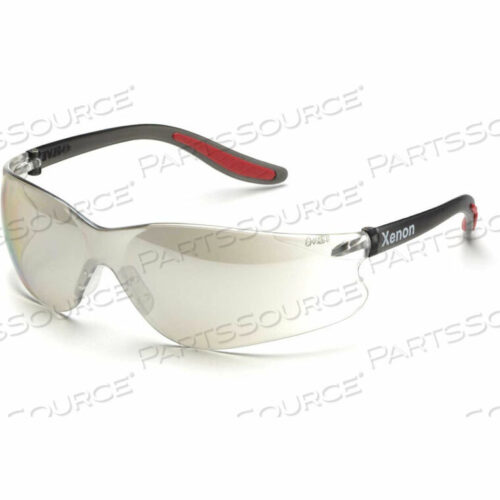 OEM#: WELSG14IOSAFETY GLASSES, INDOOR/OUTDOOR HC/PC LENS, BLACK FRAME/RED TIPS, 12/PACK by Elvex