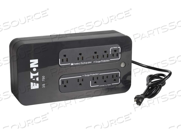 EATON 3S - UPS - AC 120 V - 450 WATT - 750 VA - USB - OUTPUT CONNECTORS: 10