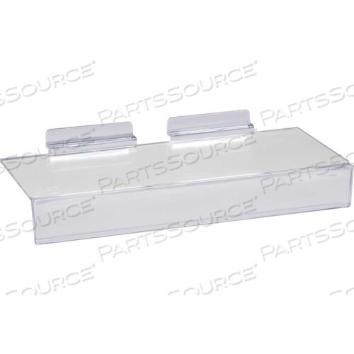 10W X 4D INJECTION MOLDED STYRENE SHOE SHELF W/ SIGN SLOT - CLEAR