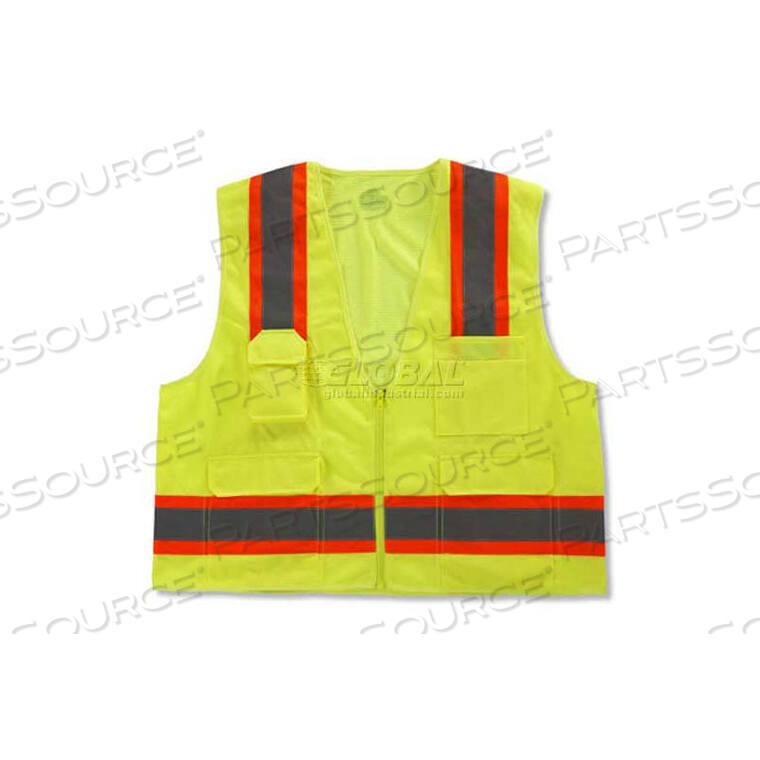 OEM#: 240758248Z CLASS 2 TWO-TONE SURVEYORS VEST - LIME by Ergodyne