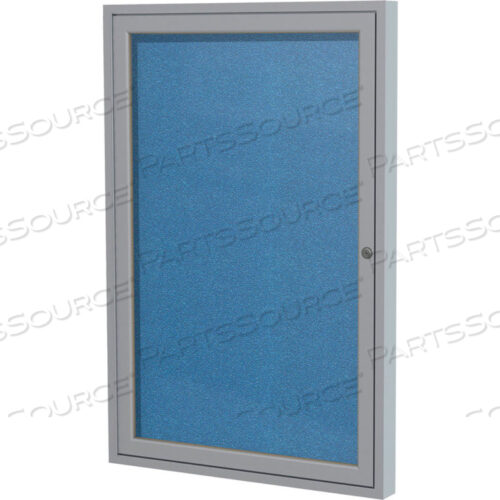 ENCLOSED BULLETIN BOARD - OUTDOOR / INDOOR - VINYL - 36 X 24 - OCEAN