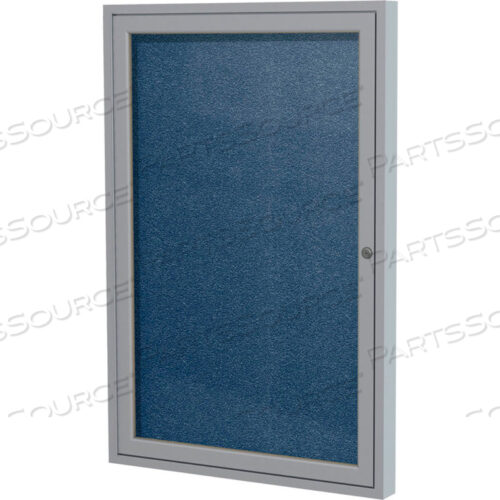 ENCLOSED BULLETIN BOARD - OUTDOOR / INDOOR - VINYL - 36 X 36 H - NAVY