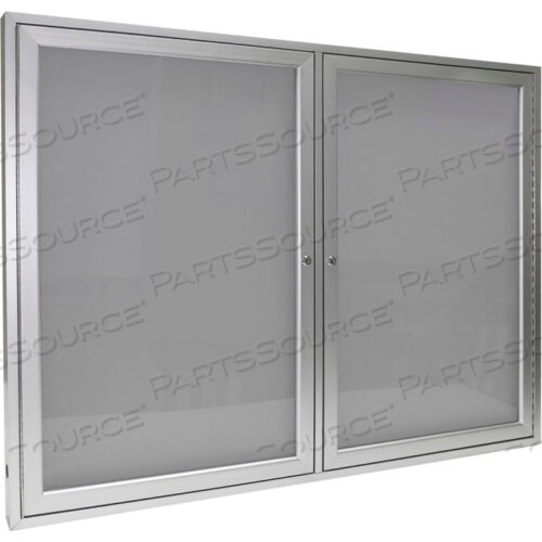 ENCLOSED BULLETIN BOARD - OUTDOOR / INDOOR - VINYL - 36 X 48 H - SILVER