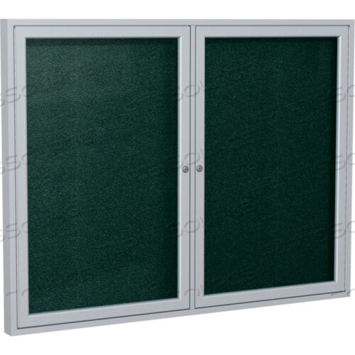ENCLOSED BULLETIN BOARD - OUTDOOR / INDOOR - VINYL - 48 X 60 H - BLACK