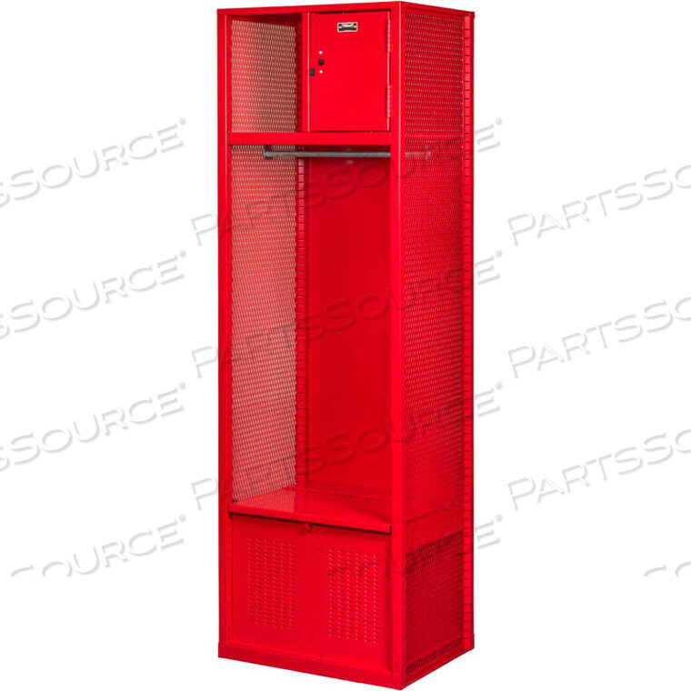 OEM#: WSBF482-1C-RRGEAR LOCKER WSBF482 24X18X72 W/ TOP SHELF, SECURITY BOX, FOOT LOCKER RELAY RED, ALL-WELDED by Hallowell