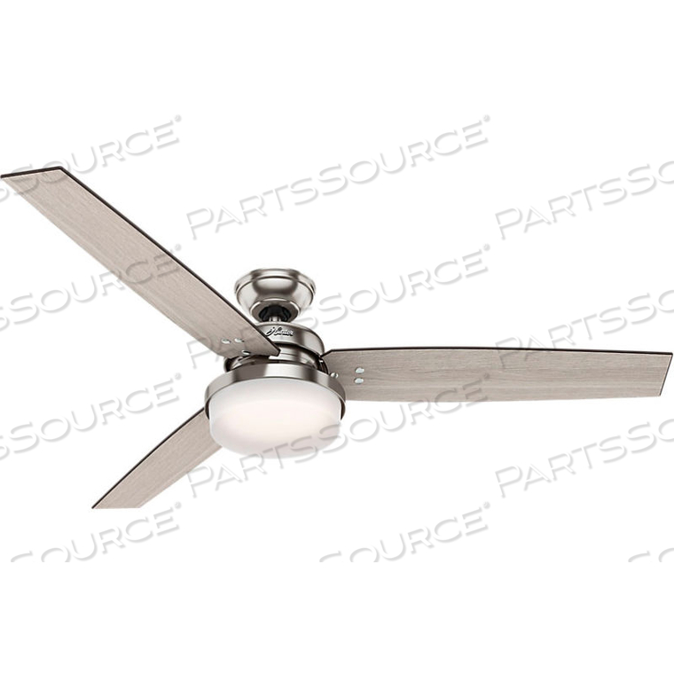 60 SENTINEL CEILING FAN WITH LED LIGHT AND HANDHELD REMOTE - BRUSHED NICKEL