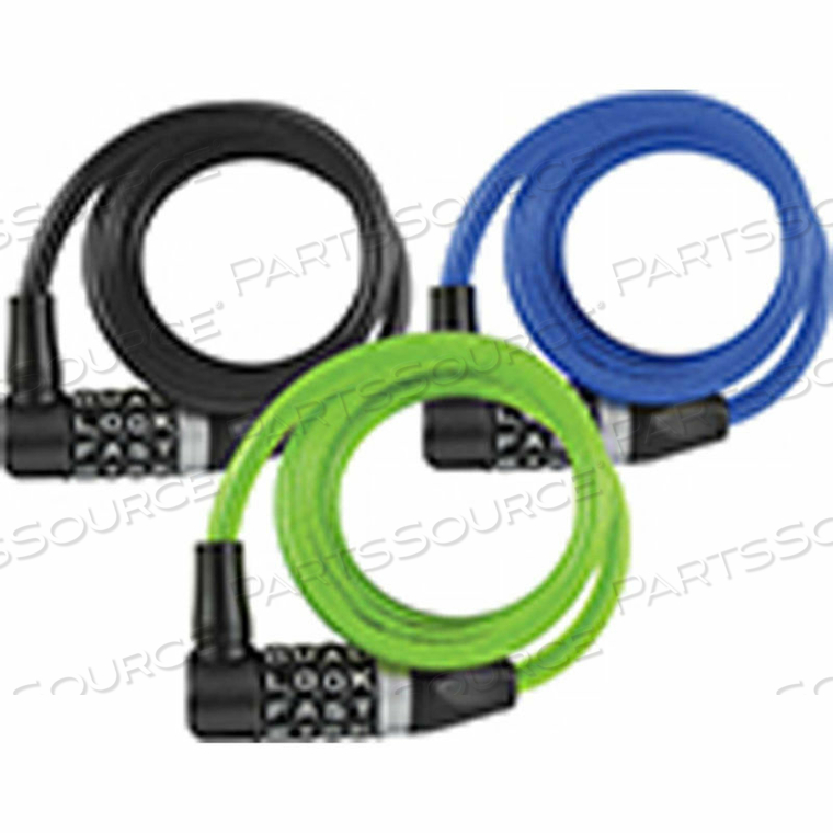 HOWARD BERGER WORDLOCK COMBINATION BIKE LOCK - 48L RESETTABLE 4-DIAL, ASSORTED COLORS