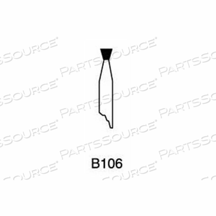 MOUNTED POINT B106, 1/8 X 1/8 - 1/8X1-1/2 SHANK, 120, RED