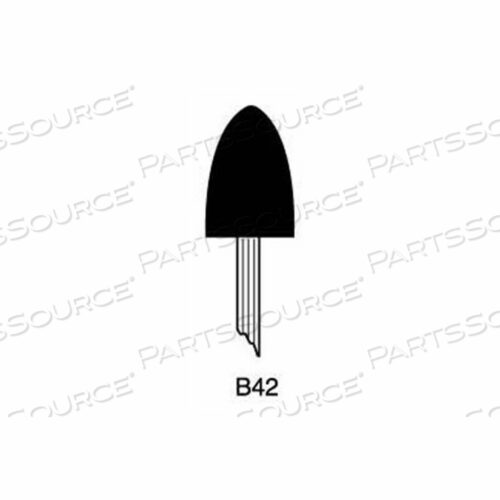 MOUNTED POINT B42, 1/2 X 3/4 - 1/8X1-1/2 SHANK, 80, PINK