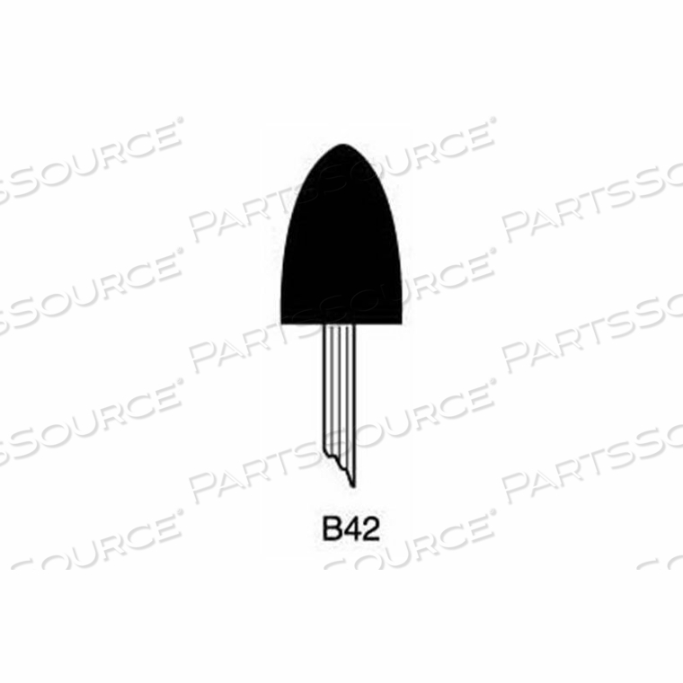 MOUNTED POINT B42, 1/2 X 3/4 - 1/8X1-1/2 SHANK, 80, RED