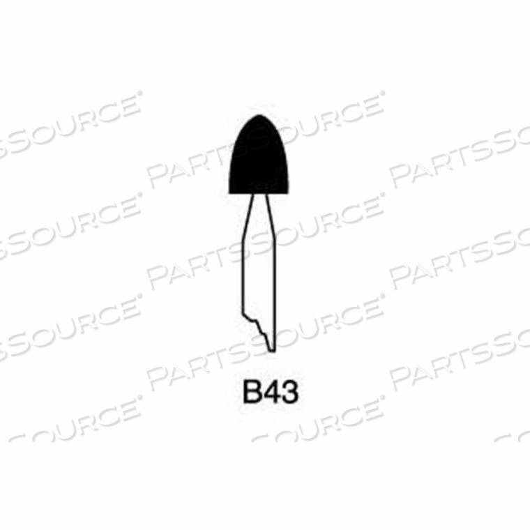 MOUNTED POINT B43, 1/4 X 5/16 - 1/8X1-1/2 SHANK, 80, RED