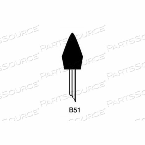 MOUNTED POINT B51, 7/16 X 3/4 - 1/8X1-1/2 SHANK, 80, RED