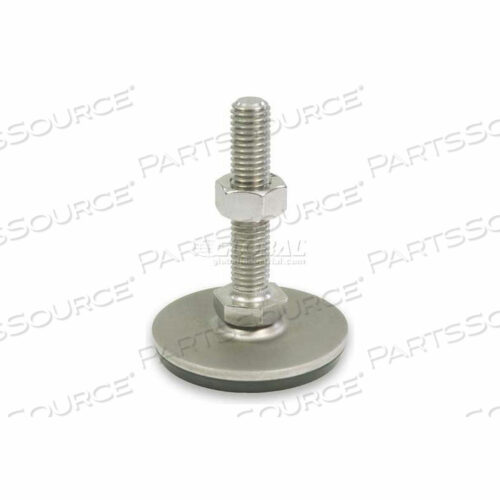LEVELING FOOT W/PLASTIC CAP, 3/4-10 X 5.91 STUD, 3.15 BASE DIA, 6.82H, 3370 LBS. CAP, 304 SS