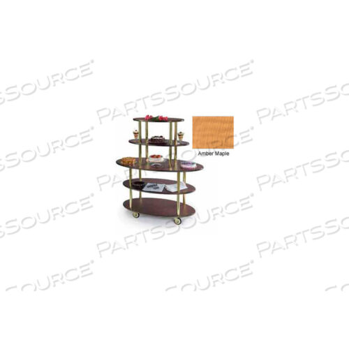 OVAL DESSERT DISPLAY CART W/ 5 OPEN SHELVES