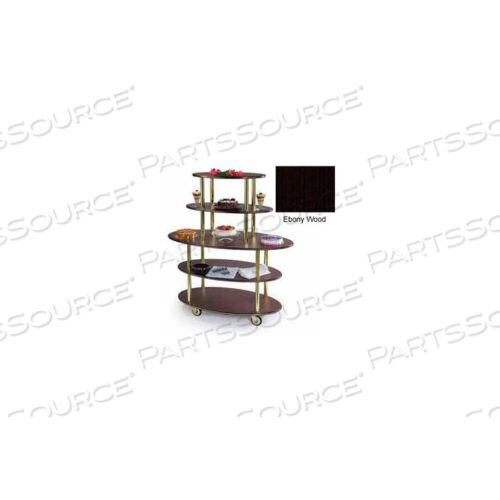OVAL DESSERT DISPLAY CART W/ 5 OPEN SHELVES