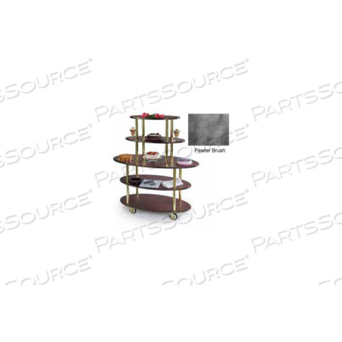 OVAL DESSERT DISPLAY CART W/ 5 OPEN SHELVES