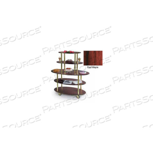 OVAL DESSERT DISPLAY CART W/ 5 OPEN SHELVES