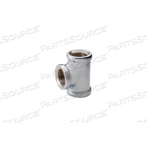 CHROME PLATED BRASS PIPE FITTING 1 X 3/4 X 3/4 REDUCING TEE NPT FEMALE