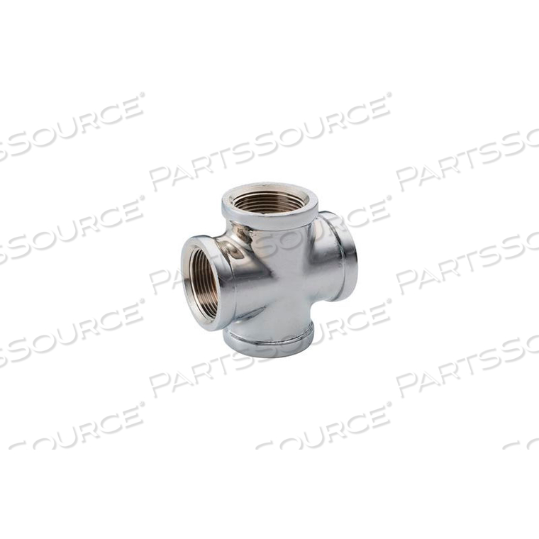 CHROME PLATED BRASS PIPE FITTING 3/4 CROSS NPT FEMALE