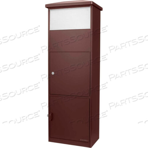MPB-600 PARCEL MAIL BOX W/ ONE BIG PARCEL, SS DROP DOOR 16W X 10-2/5D X 52H, BROWN