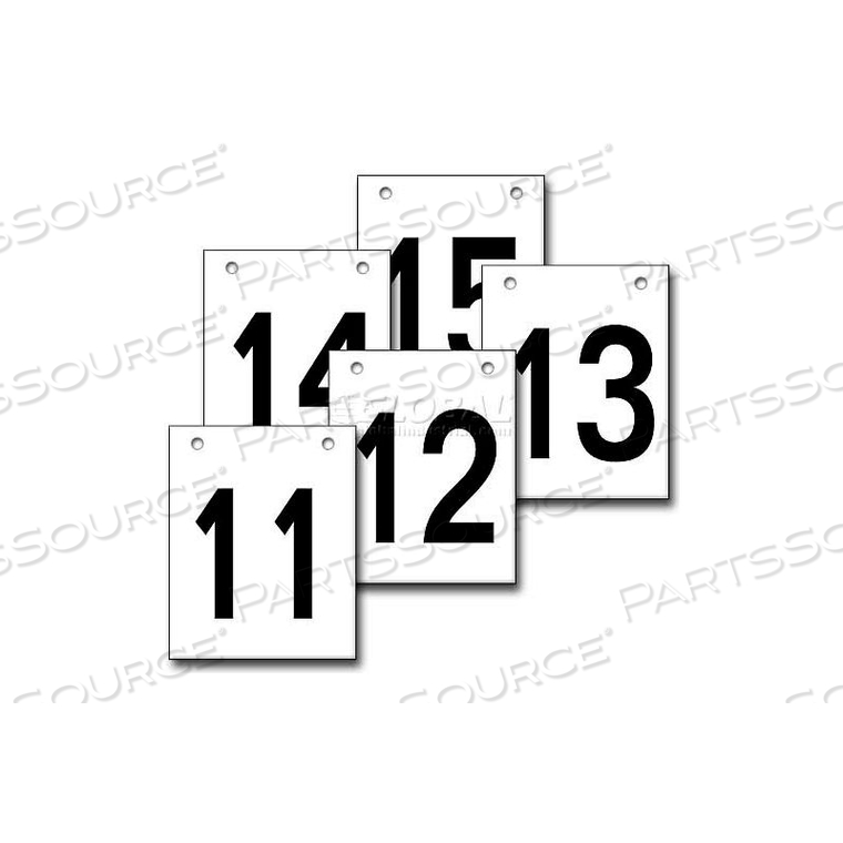 HANGING AISLE SIGN, VERTICAL, 1-SIDE, 11-15 RANGE, BLK/YEL, 12L X 18H