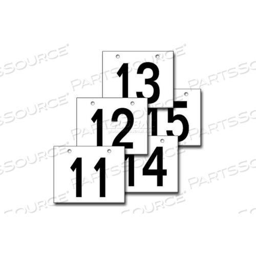 HANGING AISLE SIGN, HORIZONTAL, 1-SIDE, 11-15 RANGE, BLK/YEL, 18L X 12H