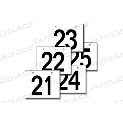 HANGING AISLE SIGN, HORIZONTAL, 1-SIDE, 21-25 RANGE, BLK/WHT, 28L X 20H