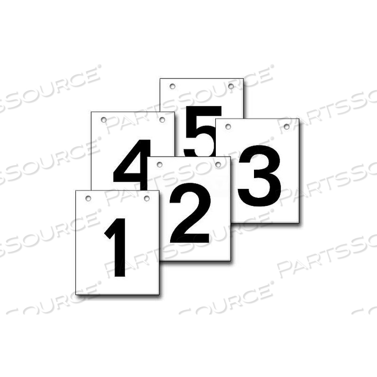HANGING AISLE SIGN, VERTICAL, 2-SIDE, 1-5 RANGE, BLK/WHT, 24L X 36H