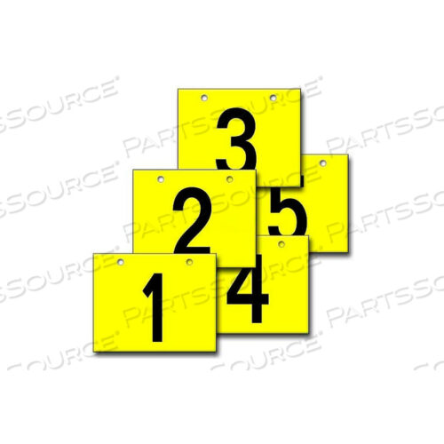 HANGING AISLE SIGN, HORIZONTAL, 1-SIDE, 1-5 RANGE, BLK/YEL, 36L X 24H