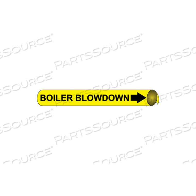PRECOILED AND STRAP-ON PIPE MARKER - BOILER BLOWDOWN