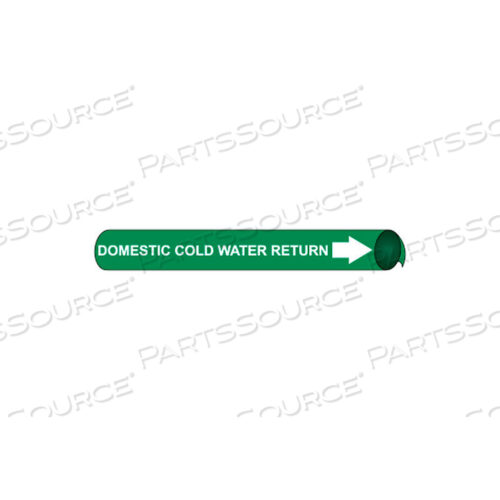 PRECOILED AND STRAP-ON PIPE MARKER - DOMESTIC COLD WATER RETURN