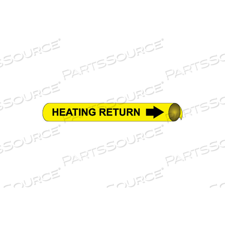 PRECOILED AND STRAP-ON PIPE MARKER - HEATING RETURN
