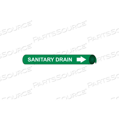 PRECOILED AND STRAP-ON PIPE MARKER - SANITARY DRAIN
