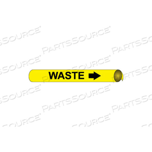 PRECOILED AND STRAP-ON PIPE MARKER - WASTE