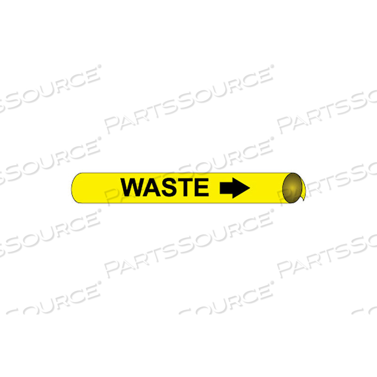 PRECOILED AND STRAP-ON PIPE MARKER - WASTE