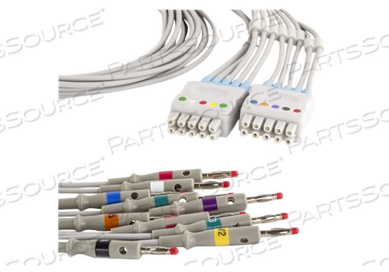 Replaces AirLife (aka SunMed Group, LLC) 3840181610 LEADS BANANA EKG LEADS