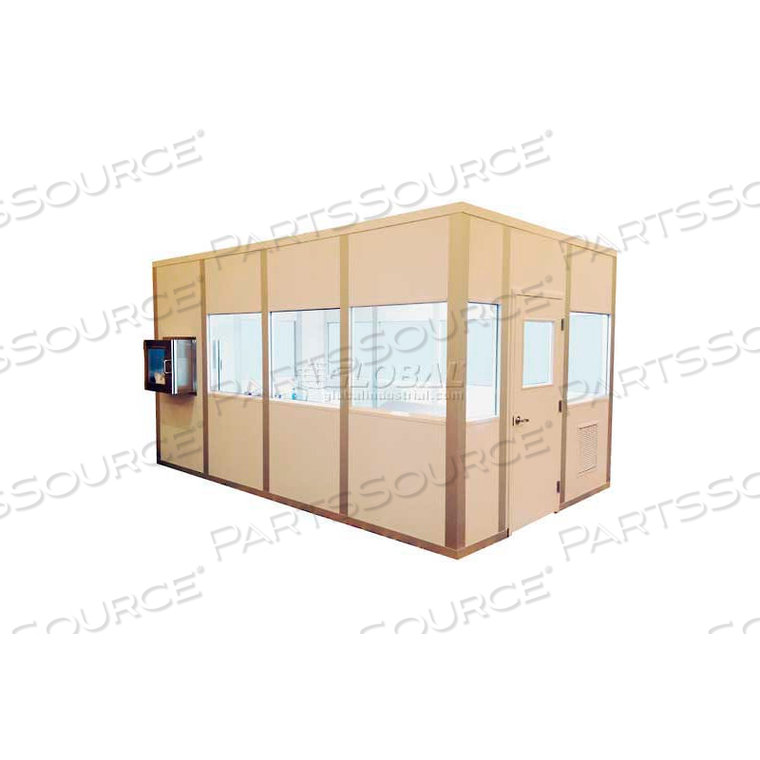MODULAR CLEANROOM, 16L X 12W, 2 HEPA UNITS, 3 LIGHT FIXTURES, 4 OUTLETS, ISO 8, WHITE