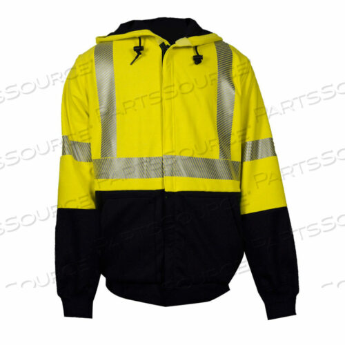 FR HYBRID DELUXE HI-VIS SWEATSHIRT, TYPE R, CLASS 3, 3XL, YELLOW/NAVY