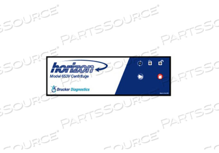 OEM#: 7724015REPLACEMENT FRONT PANEL LABEL FOR CENTRIFUGE MODEL 653V by Drucker Diagnostics, Inc. (formerly QBC Diagnostics)