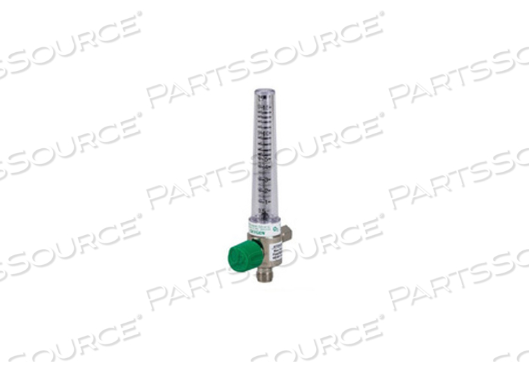 OXYGEN FLOWMETER, 0 TO 15 LPM FLOW, POLYCARBONATE, DISS FEMALE HEX NUT, 50 PSI, 0.5 AT 0 TO 5 LPM, 1 AT 5 TO 15 LPM GRADUATION, 70 DEG F, RIGHT E
