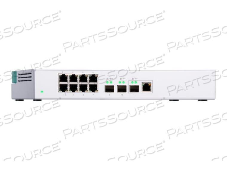 OEM#: QSW-308-1C-USQNAP QSW-308-1C 8-PORT UNMANAGE 1GBE SWITCH.EIGHT 1GBE NBASE-T PORTS, THREE 10GB by QNAP Security
