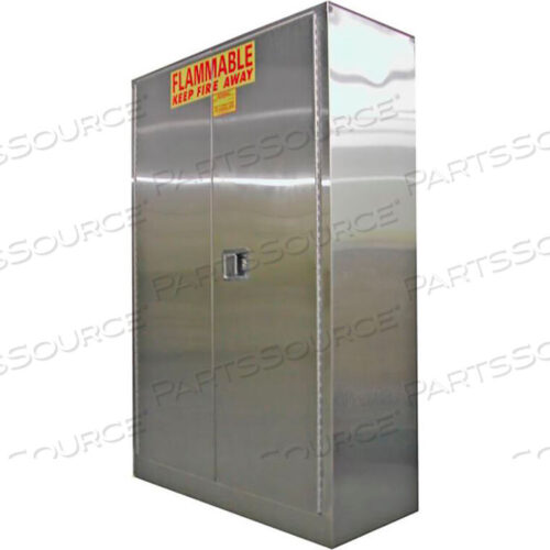 OEM#: A145-SS45-GALLON MANUAL CLOSE, FLAMMABLE CABINET STAINLESS STEEL by Securall