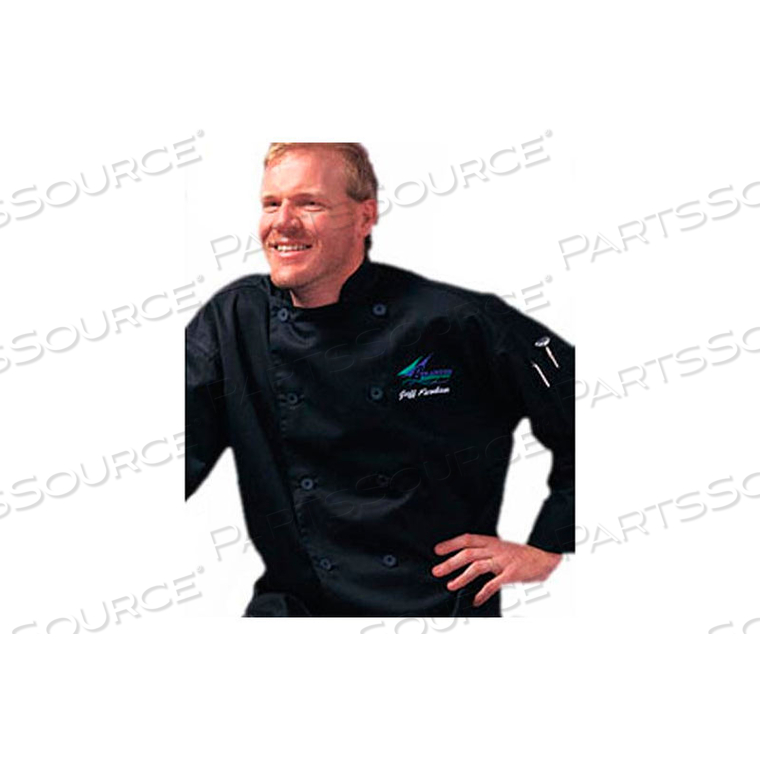 TRADITIONAL CHEFS JACKET QC LITE, X LARGE, CHEF TEX, BLACK