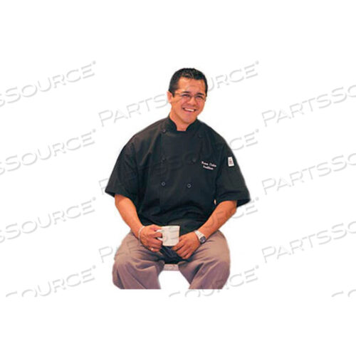 TRADITIONAL CHEFS JACKET QC LITE, 3X, SHORT SLEEVE, BLACK