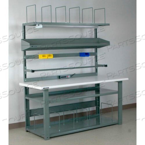 NO. 1 ADJUSTABLE HEIGHT COMPLETE PACKING WORKBENCH - LAMINATE SAFETY EDGE 60 X 30 GRAY