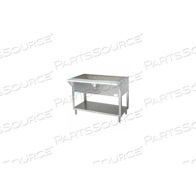 COLDPAN TABLE, 62.375L 4-PAN SIZE, S/S OPEN BASE W/UNDERSHELF